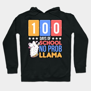 100 Days Of School 100th Day Llama Hoodie